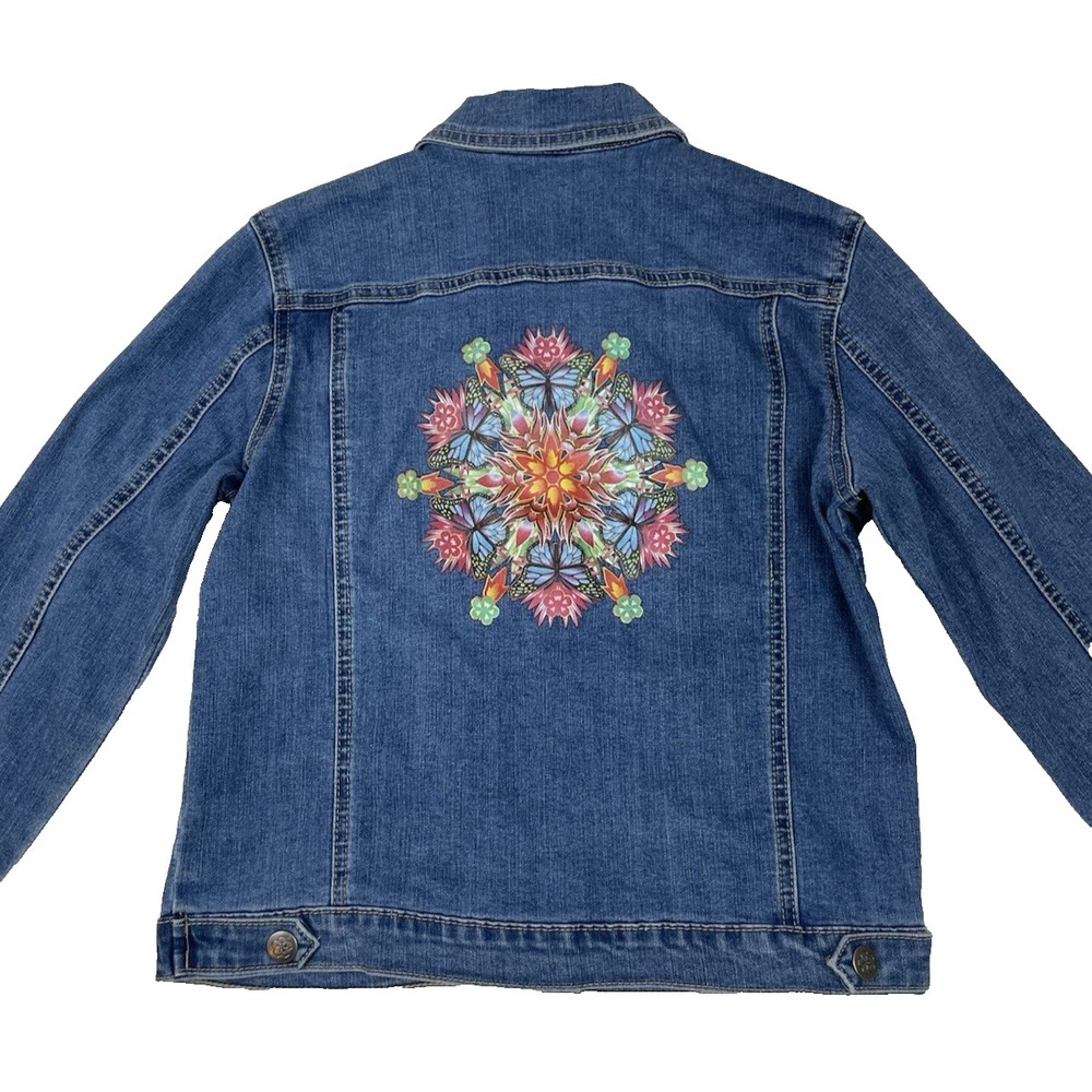 Disney Encanto‎ Jean Jacket Girls XL 14-16 Denim Graphic On Back